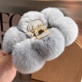 LaPose Fashion - Rabbit Fur Plush Hair Clip - Accesories, Hair Clips, Video, Winter Edit