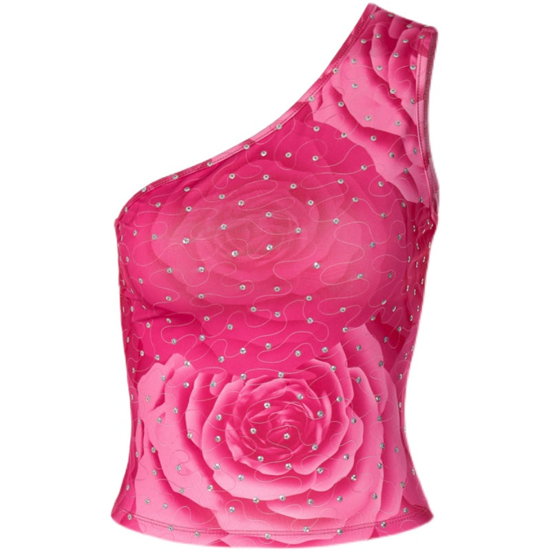 LaPose Fashion - Raine Top - Clothing, Crop Tops, Floral Tops, One Shoulder Tops, Sleeveless Tops, Summer Clothes, Tank Tops, Top