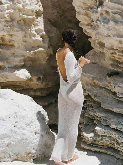 LaPose Fashion - Reanna Beach Dress - Backless Dresses, Beach Clothes, Beach Dresses, Beachwear, Cover-Ups, Dresses, Maxi Dresses, See-Thr