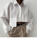 LaPose Fashion - Remy Crop Shirt - Clothing, Crop Tops, Fall22, Long Sleeve Tops, Shirts, Shirts & Blouses, Tops
