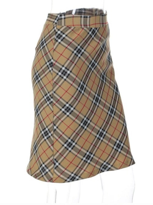 LaPose Fashion - Renly Plaid Midi Skirt - A-Line Skirts, Autumn Clothes, Bottoms, Clothing, Fall Clothes, Fall-Winter 23, Midi Skirt, Skirts, 
