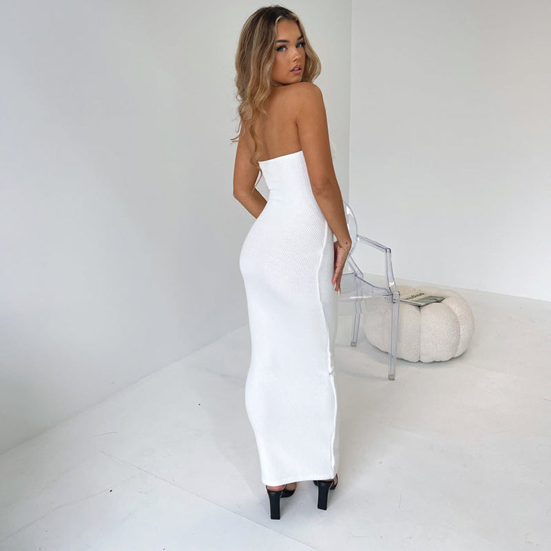 LaPose Fashion - Renly Strapless Maxi Dress - Bodycon Dresses, Clean Girl, Clothing, Cut-Out Dresses, Daytime Dresses, Dresses, Elegant Dresses, G