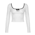 LaPose Fashion - Sarayh Long Sleeve Top - Backless Tops, Basic Tops, Crop Tops, Cut-Out Tops, Elegant Tops, Long Sleeve Tops, Tops