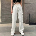 LaPose Fashion - Shanna Jeans in White - Bottoms, Cargo Pants, Clothing, Jeans, Loose Pants, Pants