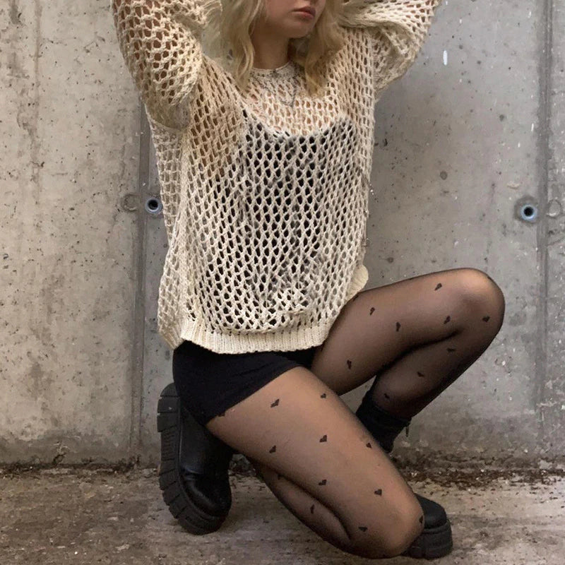 LaPose Fashion - Solen Knit Sweater - Clothing, Crochet Tops, Fall-Winter 23, Fall22, home3, Knitted Tops, Long Sleeve Tops, School Outfit