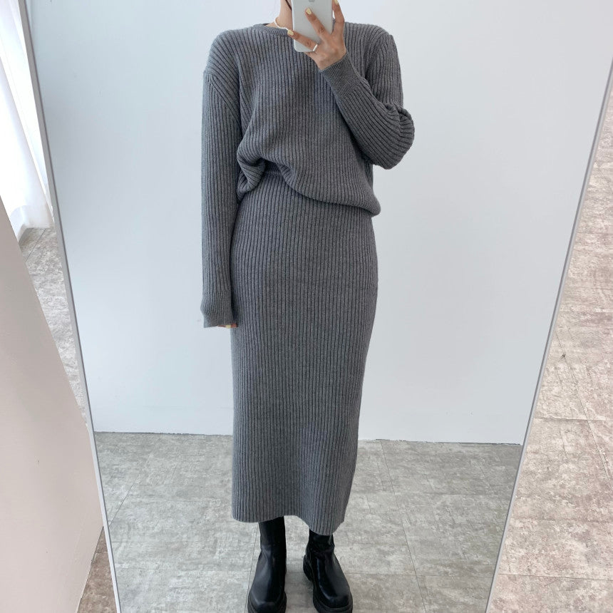 LaPose Fashion - Stansie Knit Skirt Set - Autumn Clothes, Casual Sets, Clean Girl, Clothing, Fall Clothes, Fall-Winter 23, Knitted Dresses, Kn