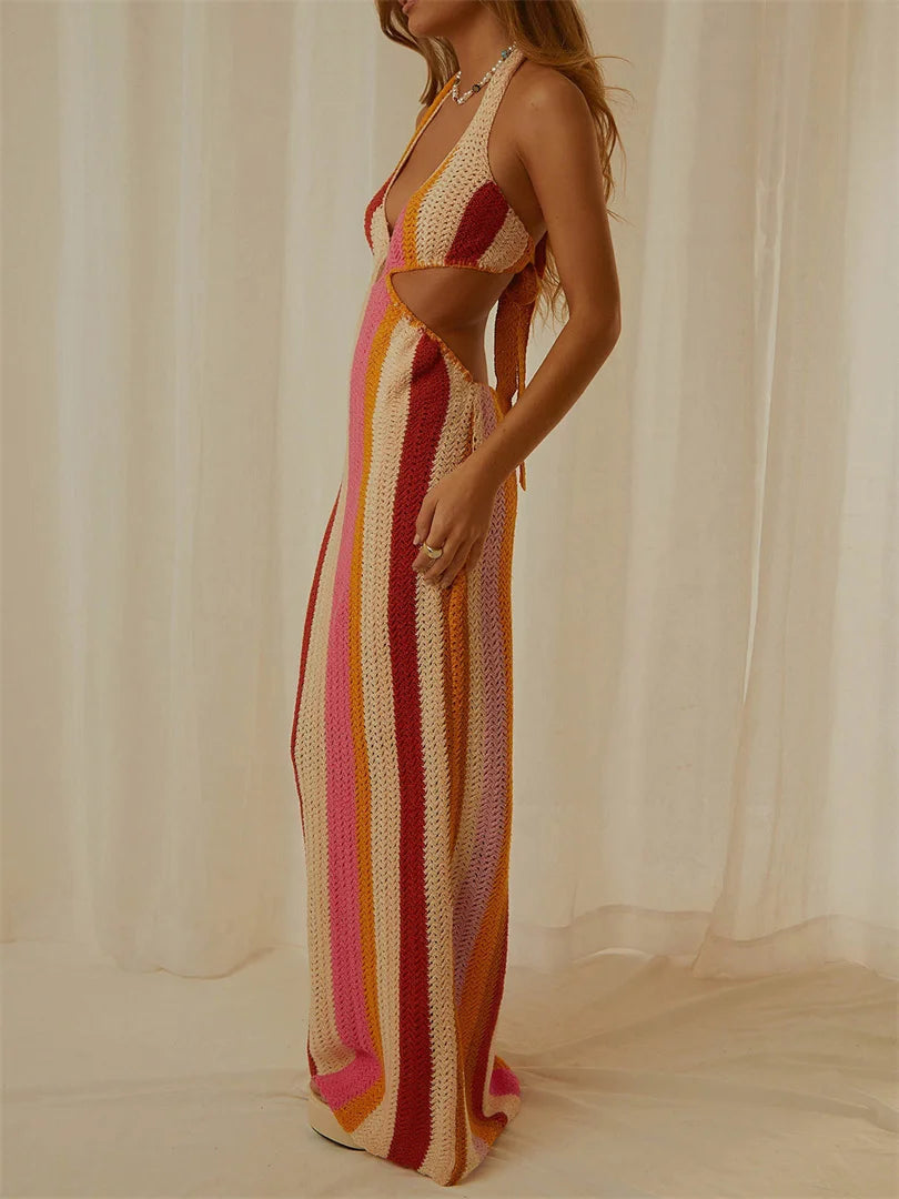 LaPose Fashion - Tawny Knit Maxi Dress - 22Summer, Backless Dresses, Beach Dresses, Clothing, Dresses, Going Out Dresses, June22collab, Knitt