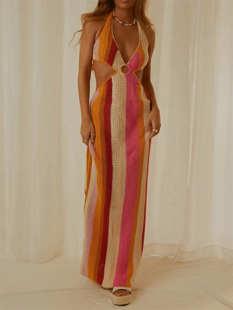 LaPose Fashion - Tawny Knit Maxi Dress - 22Summer, Backless Dresses, Beach Dresses, Clothing, Dresses, Going Out Dresses, June22collab, Knitt