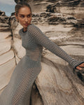 LaPose Fashion - Thais Knit Striped Maxi Dress - Beach Dresses, Bodycon Dresses, Daytime Dresses, Dresses, Elegant Dresses, Fall-Winter 23, Going Out