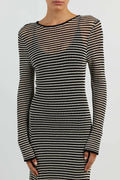 LaPose Fashion - Thais Knit Striped Maxi Dress - Beach Dresses, Bodycon Dresses, Daytime Dresses, Dresses, Elegant Dresses, Fall-Winter 23, Going Out