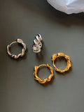 LaPose Fashion - Twisted Hoop Earrings - Accesories, Earrings, Gold Pleated Accesories