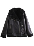 LaPose Fashion - Viviane Faux Leather Oversize Jacket - Coats & Jackets, Jackets, Leather Jackets, Oversize Jacket, Puffer Jacket, Retro Jackets, Winter Edi