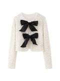 LaPose Fashion - Wendy Sequin Bow Jacket - Coats & Jackets, Crop Jackets, Jackets, Sequin Jackets