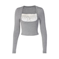 LaPose Fashion - Yocelin Crop Top - Asymmetric Tops, Basic Tops, Crop Tops, Elegant Tops, Long Sleeve Tops, Tops, Winter Edit