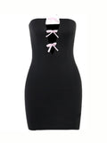 LaPose Fashion - Zena Bow Detail Mini Dress - Birthday Dresses, Bodycon Dresses, Dresses, Elegant Dresses, Going Out Dresses, Little Black Dresses