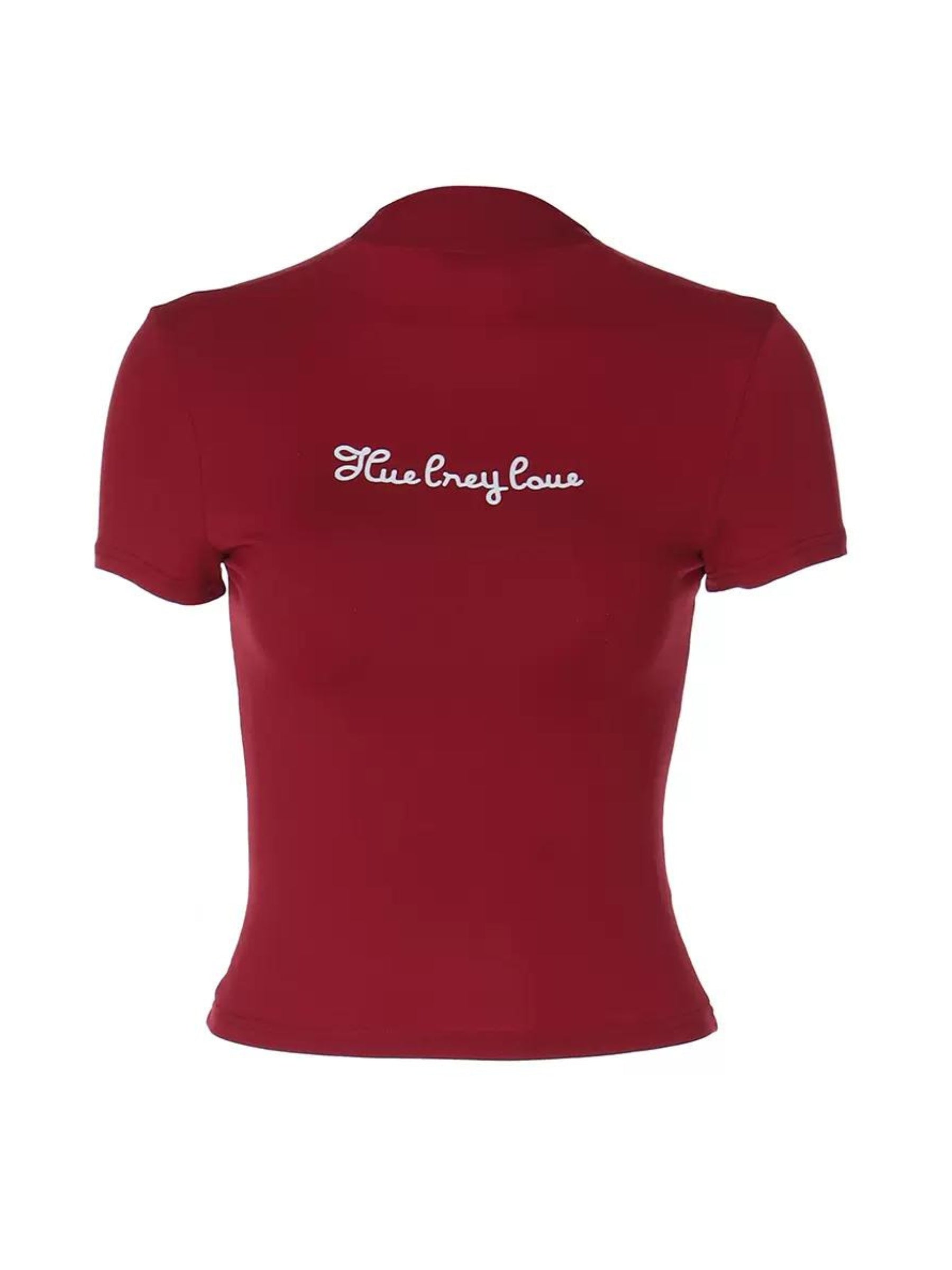 LaPose Fashion - Zoii Letter Print T-Shirt - Basic Tops, Letter Print Tops, Short Sleeve Tops, T-Shirts, Tops
